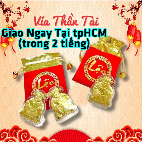 [HỎA TỐC] Thỏi Ông Thần Tài Mạ Vàng Tặng Túi Gấm Nhung Phúc Lộc - Vía Ông Thần Tài Phong Thủy May Mắn , Quà Tết