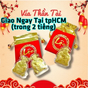 Thỏi Ông Thần Tài Mạ Vàng Tặng Túi Gấm Nhung Phúc Lộc - Vía Ông Thần Tài Phong Thủy May Mắn , Quà Tết