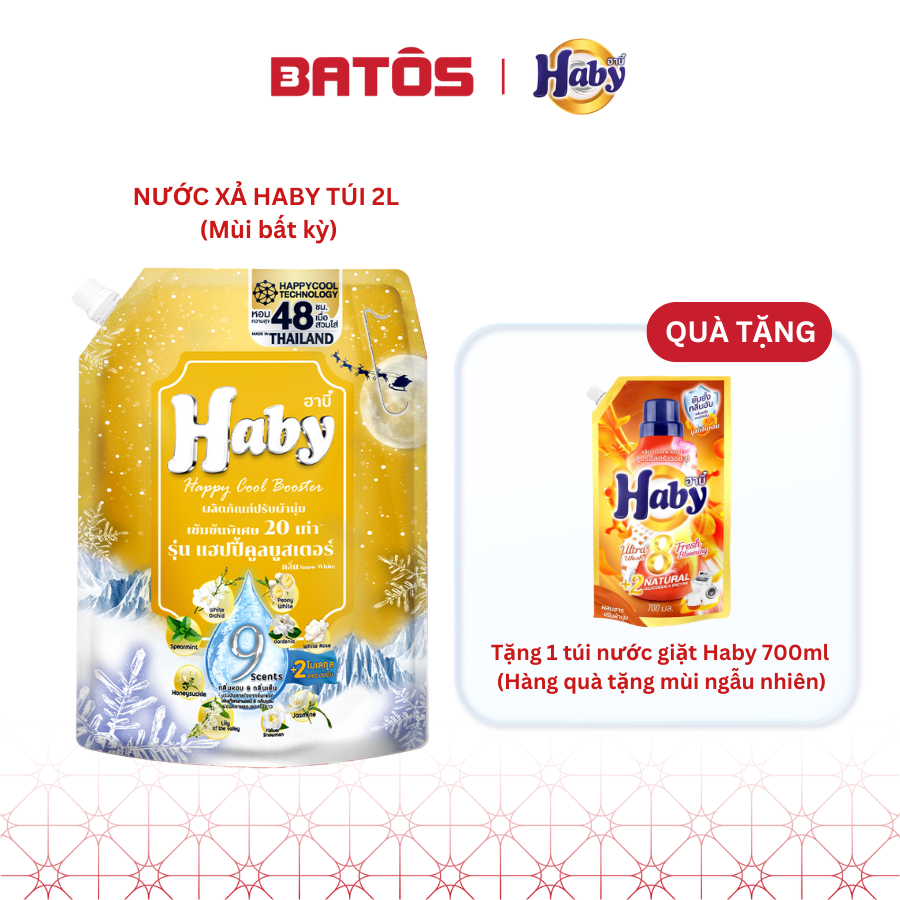 [Tặng nước giặt 700gr] Nước Xả Vải Haby Nhập khẩu Thái Lan 2000ml Cao Cấp