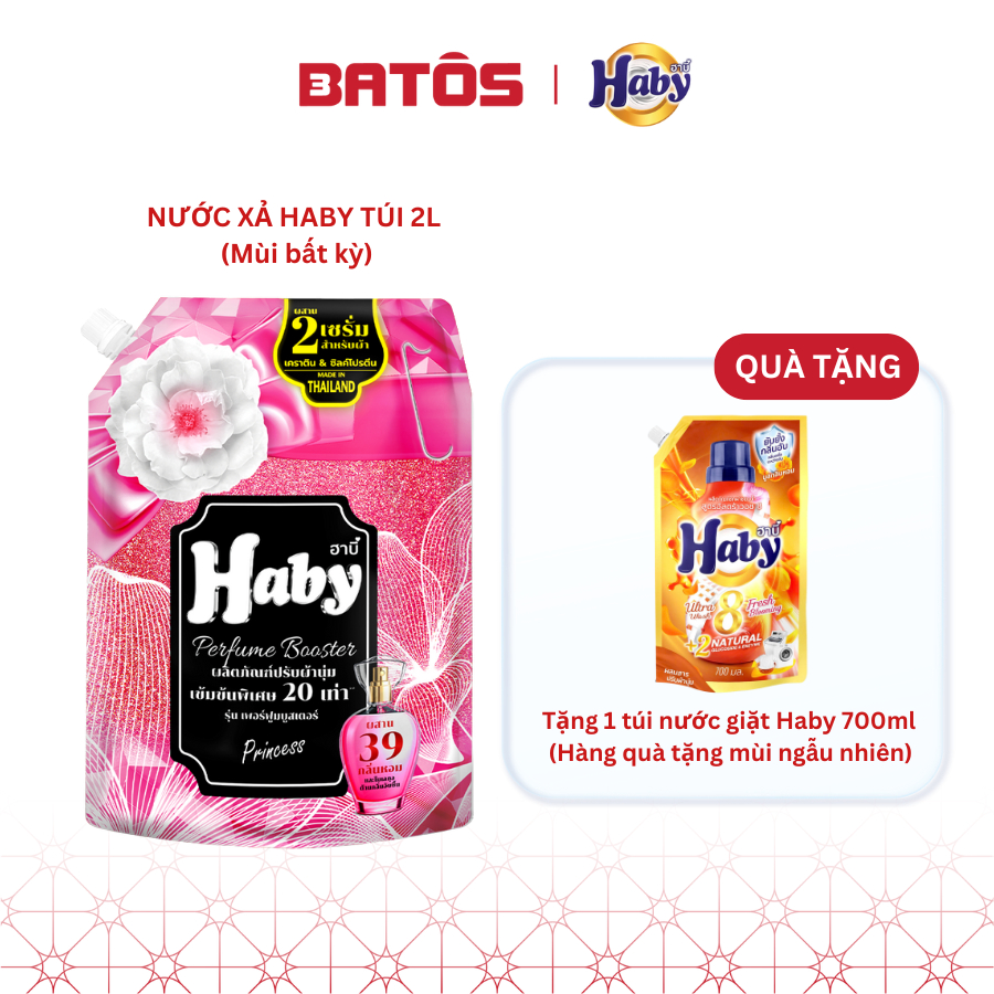 [Tặng nước giặt 700gr] Nước Xả Vải Haby Nhập khẩu Thái Lan 2000ml Cao Cấp
