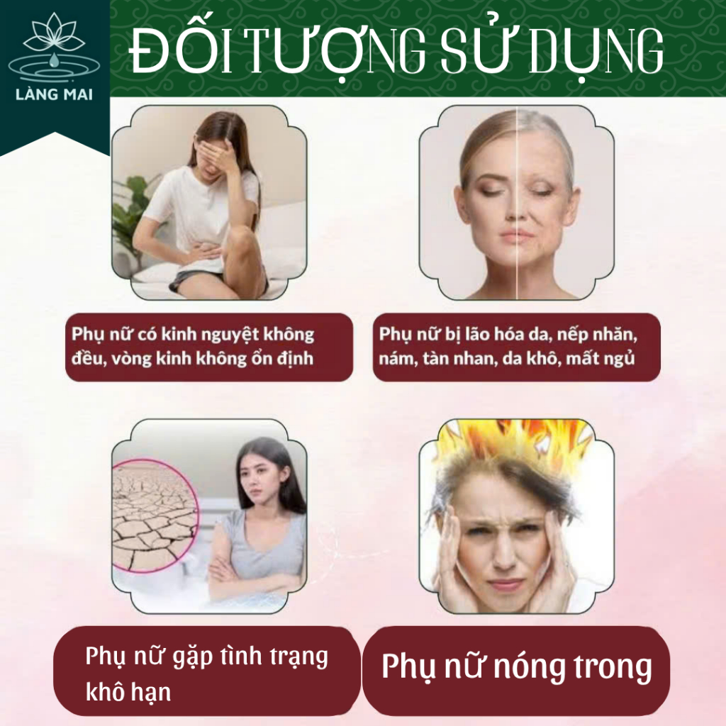 Trà Sâm Tố Nữ Kỳ Tử 7 Vị - Làng Mai - hộp 20 gói có vị thanh thoát, đẹp dáng, đẹp da