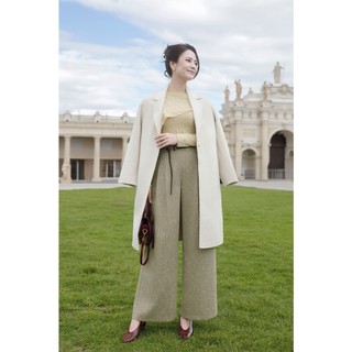 [LAMER x VIỆT HOA] Quần Ống Rộng Nữ Cạp Cao Quần Công Sở Dáng Suông 2 Lớp Dày Dặn L64W25T001