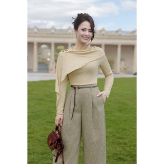[LAMER x VIỆT HOA] Quần Ống Rộng Nữ Cạp Cao Quần Công Sở Dáng Suông 2 Lớp Dày Dặn L64W25T001