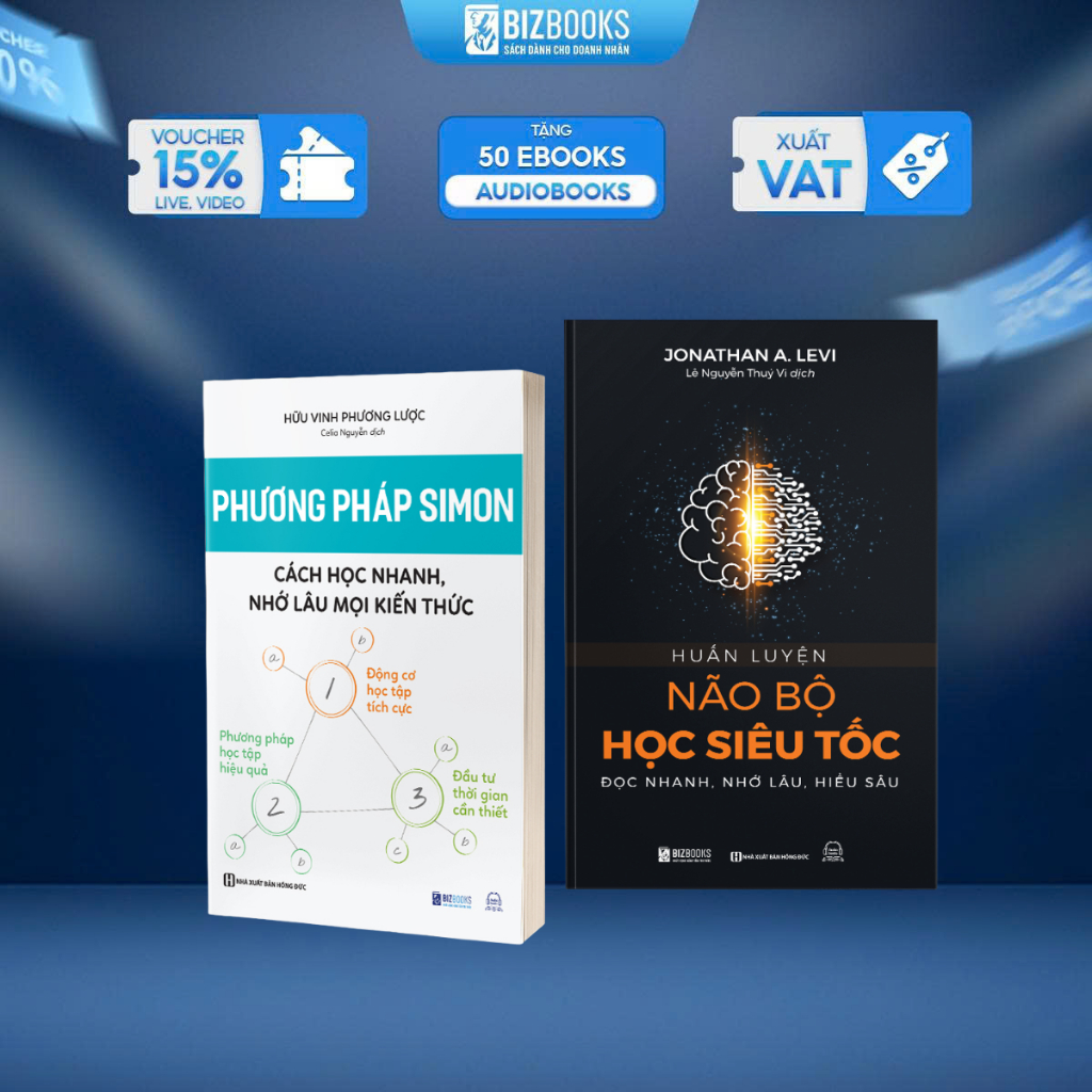 Combo Sách 2 Cuốn: Phương Pháp Học Tập Của Simon và Huấn Luyện Não Bộ Học Siêu Tốc - Bizbooks