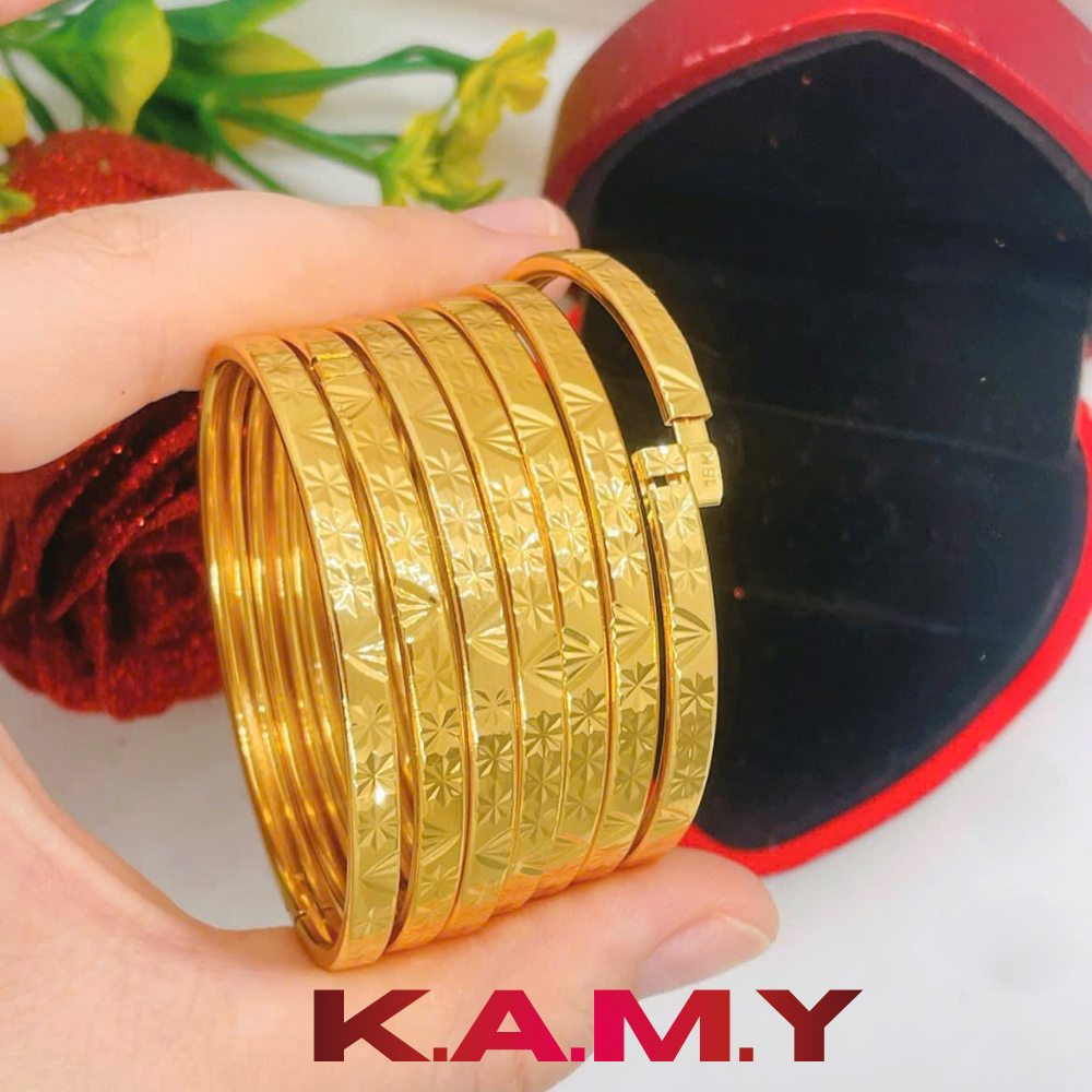 Bộ Ximen 7 Chiếc Bản 4 Li Khóa Lưỡi Gà Hoa Tuyết Mạ Vàng 24K – Bộ Gồm 7 Chiếc