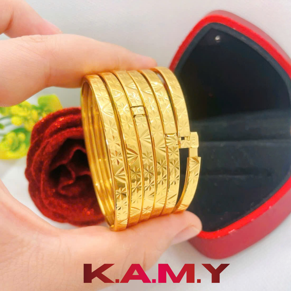 Bộ Ximen 7 Chiếc Bản 4 Li Khóa Lưỡi Gà Hoa Tuyết Mạ Vàng 24K – Bộ Gồm 7 Chiếc