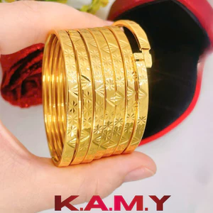 Bộ Ximen 7 Chiếc Bản 4 Li Khóa Lưỡi Gà Hoa Tuyết Mạ Vàng 24K – Bộ Gồm 7 Chiếc