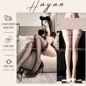 HT003 Tất ren nữ trơn sexy gợi cảm,tất lưới ngang đùi mềm mại HT003