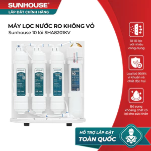 Máy lọc nước RO không vỏ Sunhouse 10 lõi SHA8201KV - Loại bỏ 99,9% vi khuẩn - Chống tái nhiễm khuẩn