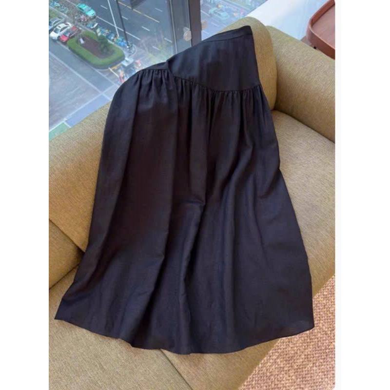 𝗢𝘄𝗲𝗻 - Chân váy linen cạp cao xếp li xòe