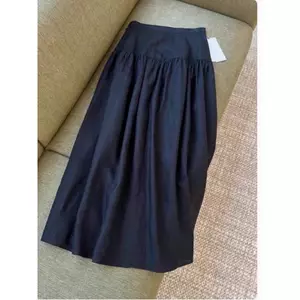 𝗢𝘄𝗲𝗻 - Chân váy linen cạp cao xếp li xòe