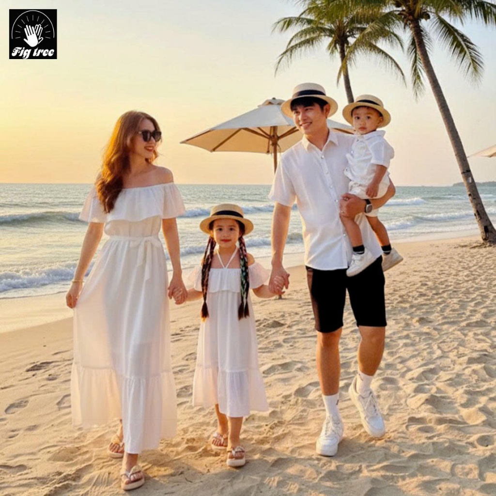 Đồ Gia Đình Fig Tree Màu Trắng Đũi Tinh Khôi Cho Bữa Tiệc Cực Sang Chảnh, Đi Du Lịch Cực Trendy