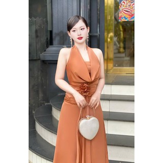 Đầm dạ hội dự tiệc bigsze màu đen cam đất hồng phấn đỏ ON005