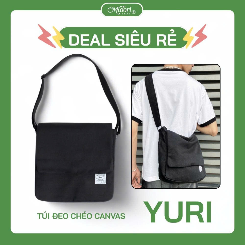 [DEAL SỐC] Túi Tote YURI Đeo Chéo Nam Nữ Vải Canvas Đựng Điện Thoại Đeo Vai Đi Học Làm | M STUDIO