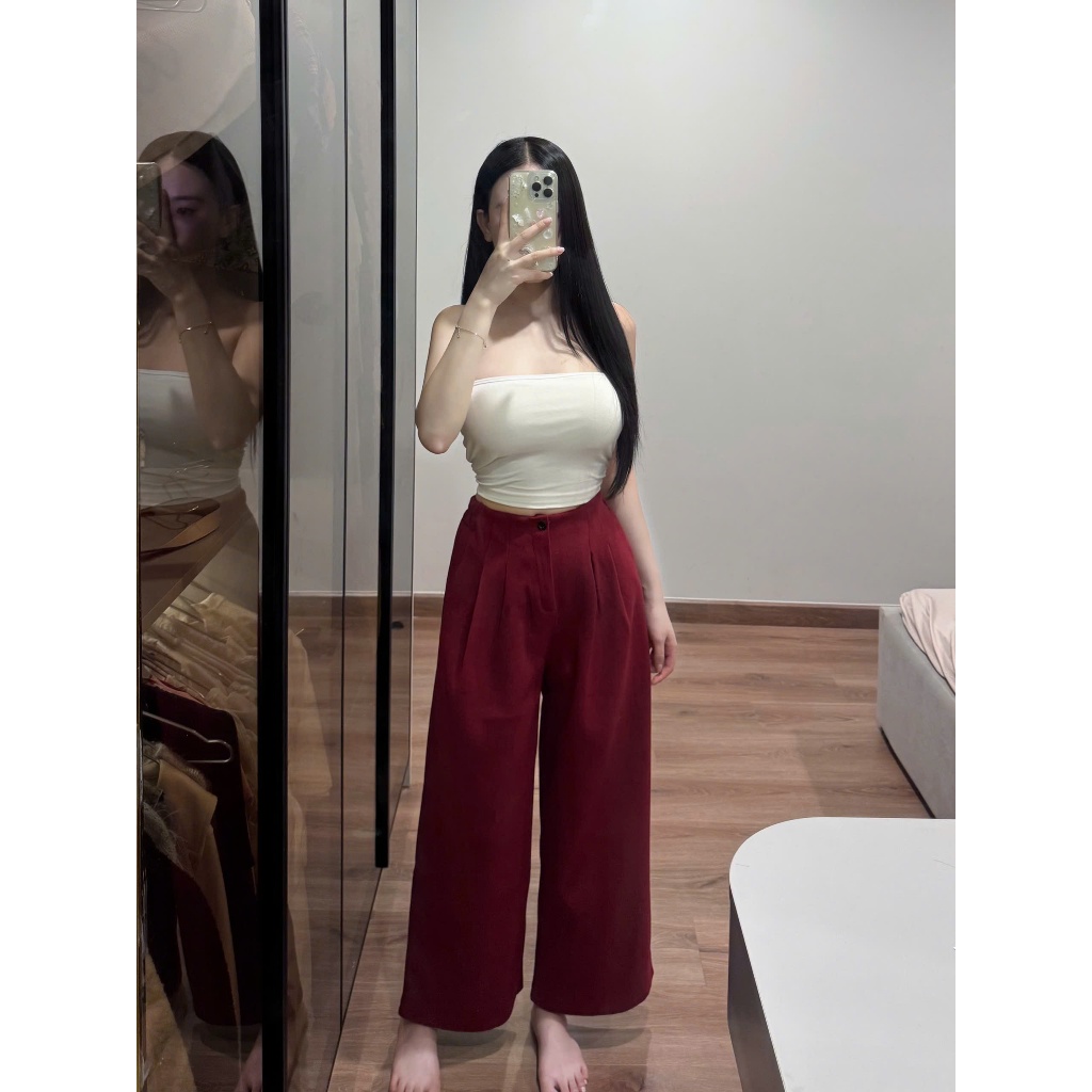 Hàng QC màu siêu mới [ MÀU BE ELEGANT ] Dáng Rộng Dài 96cm Cạp Khóa Chun Cao Cấp Nhà CAMYY.STORE Women