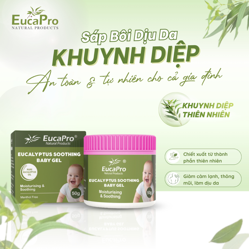Sáp Bôi Dịu Da Hiệu EucaPro Natural Products Chiết Xuất Khuynh Diệp 50g
