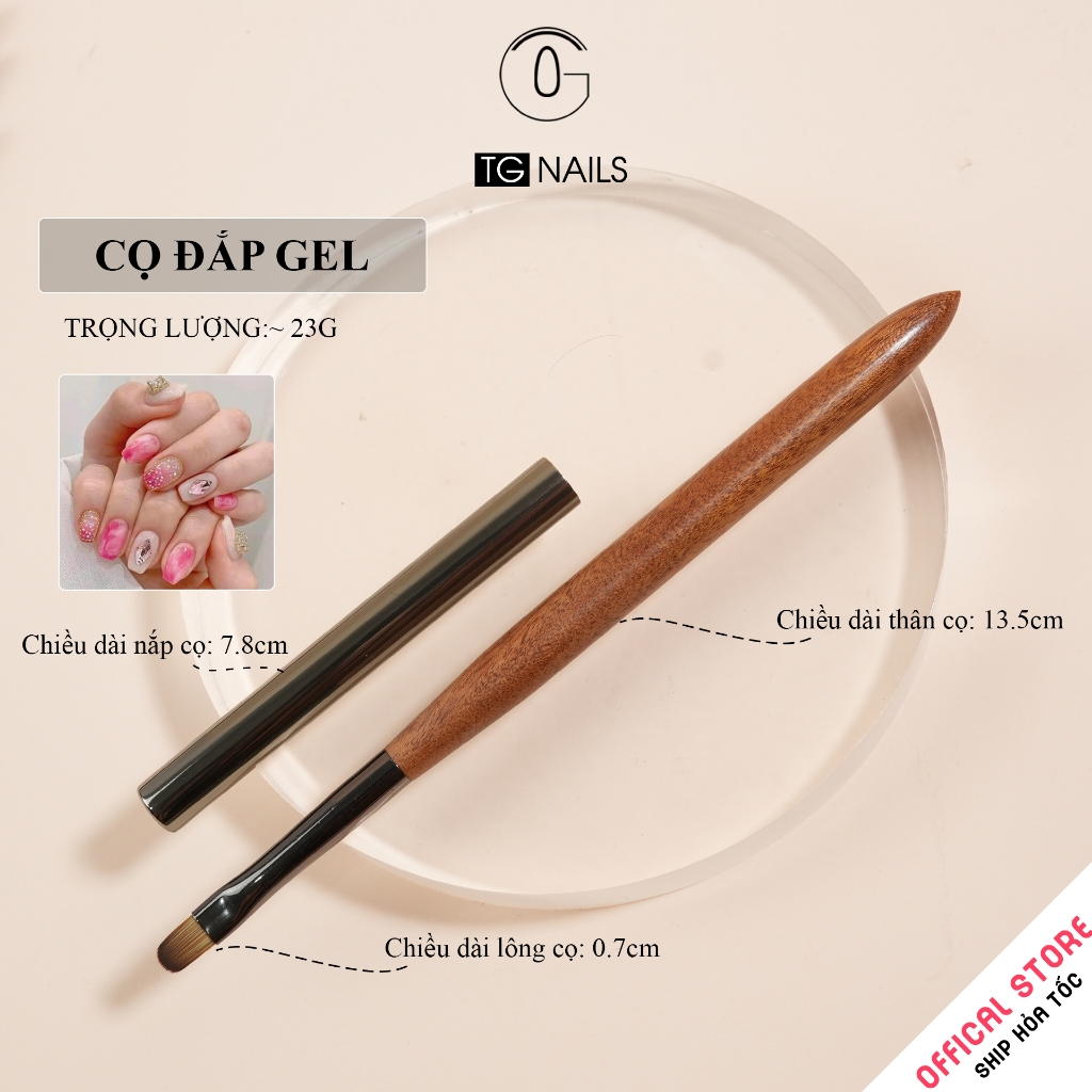 Cọ vẽ móng TG NAILS cán gỗ cao cấp
