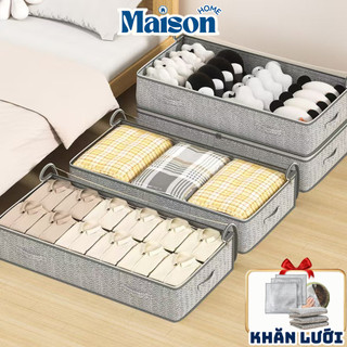 Hộp Vải Gấp Gọn Đựng Quần Áo Cỡ Lớn Có Nắp Che Trong Suốt, Túi Đựng Quần Áo Để Gầm Giường Chống Bụi