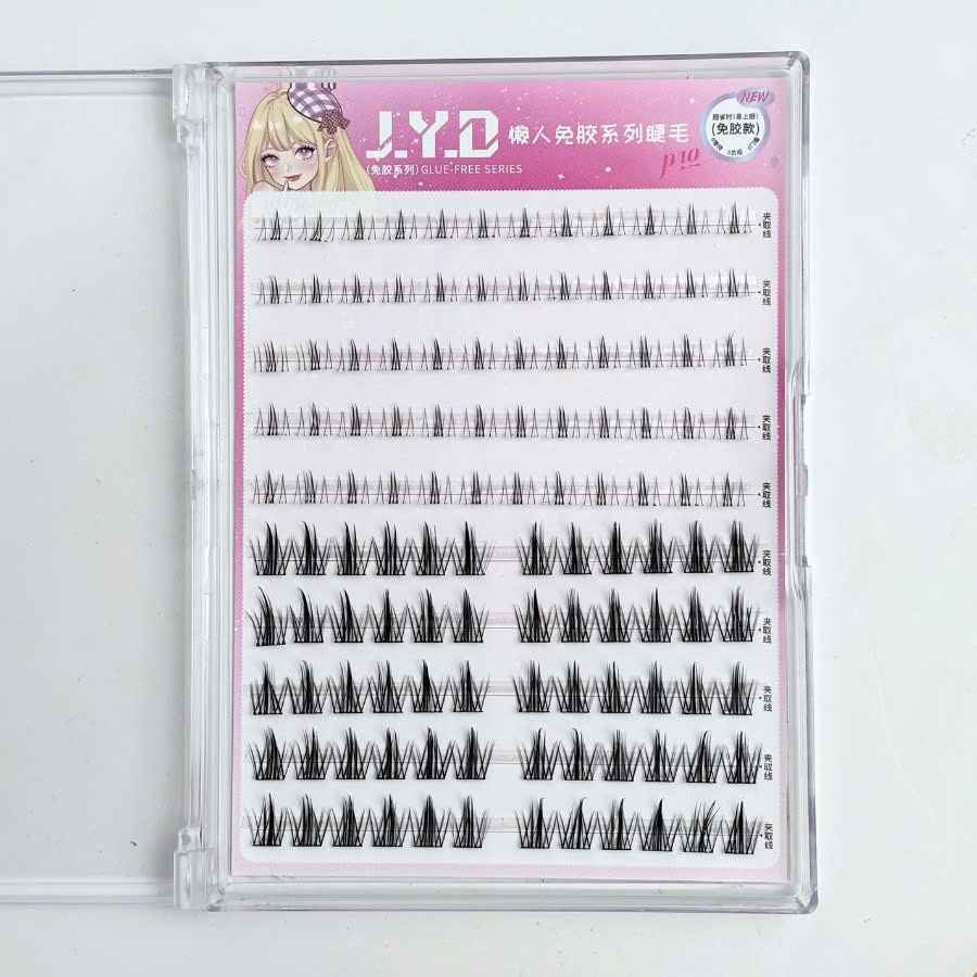Mi giả sẵn keo 10 hàng mix 2 loại mi tự dính mi trên mi dưới không kích ứng trang điểm