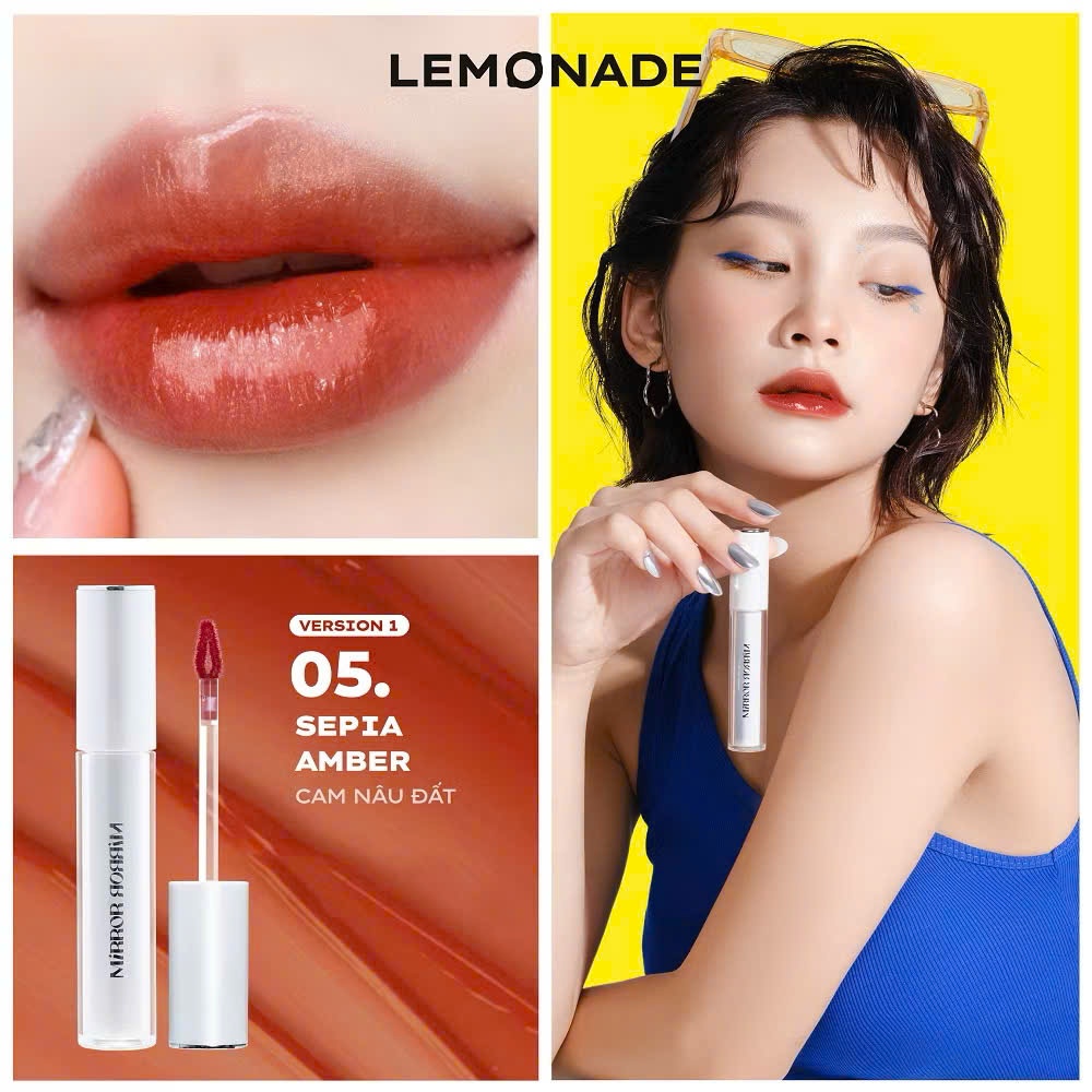Son tint bóng LEMONADE Mirror Water Tint lâu trôi 4g | NHÍM HOUSE