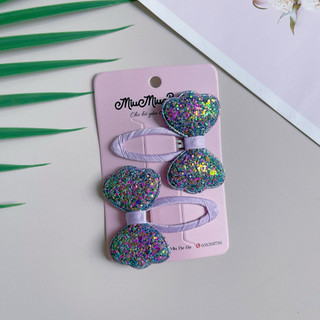 Set 2 kẹp nơ kim tuyến dễ thương cho bé