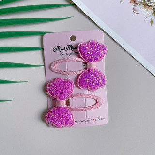 Set 2 kẹp nơ kim tuyến dễ thương cho bé