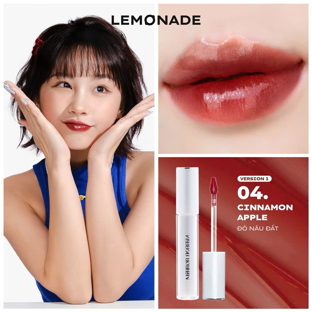 Son tint bóng LEMONADE Mirror Water Tint lâu trôi 4g | NHÍM HOUSE