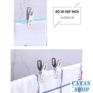 Bộ 20 Kẹp Quần Áo Inox Chống Rỉ Sét Lực Kẹp Chắc Đa Năng Tiện Dụng Cho Gia Đình Hiện Đại