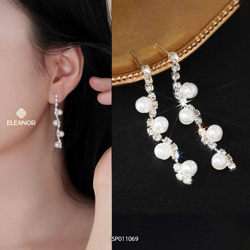 (XẢ KHO 29K) Bông tai nữ chuôi bạc 925 Eleanor Accessories phụ kiện trang sức khuyên tai cô dâu 8674