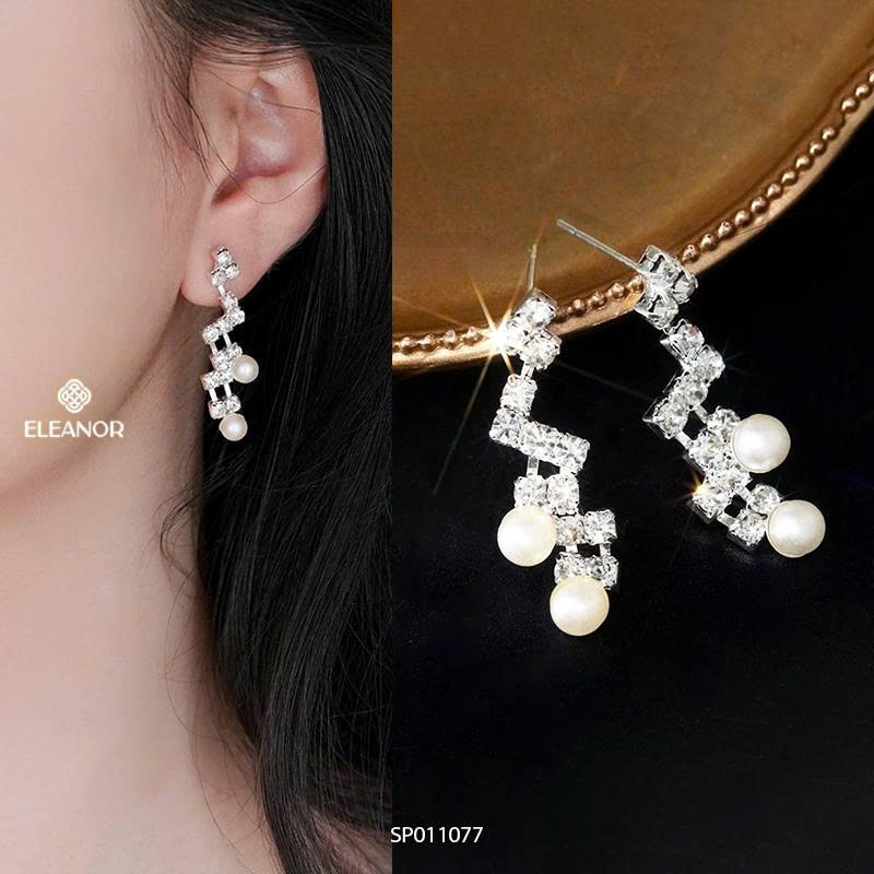 (XẢ KHO 29K) Bông tai nữ chuôi bạc 925 Eleanor Accessories phụ kiện trang sức khuyên tai cô dâu 8674