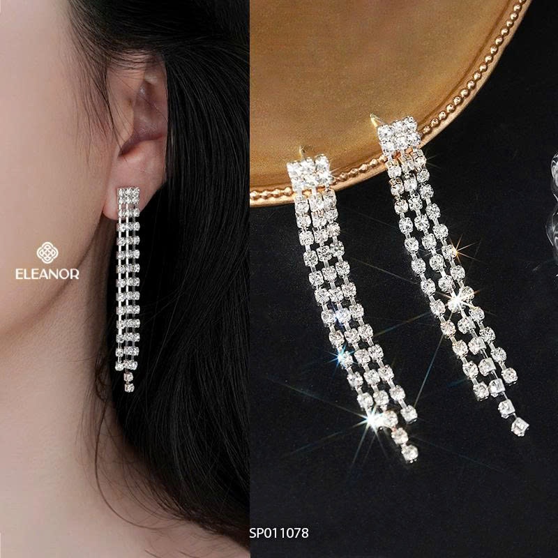 (XẢ KHO 29K) Bông tai nữ chuôi bạc 925 Eleanor Accessories phụ kiện trang sức khuyên tai cô dâu 8674