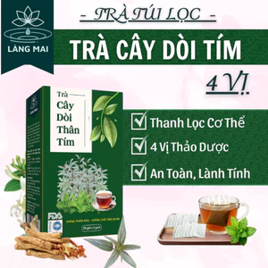 Trà Cây Dòi Thân Tím - Làng Mai - 4 Vị hộp 30 gói được sấy tự nhiên, trà có vị ngọt thanh, hậu vị mát.