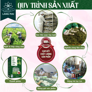 Trà Cây Dòi Thân Tím - Làng Mai - 4 Vị hộp 30 gói được sấy tự nhiên, trà có vị ngọt thanh, hậu vị mát.