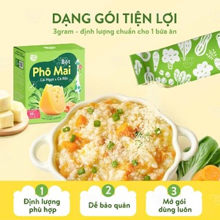 Phô mai tách muối ăn dặm Mămmy gia vị ăn dặm thơm ngon, giàu canxi cho bé tập ăn dặm,hộp 10 gói,3g