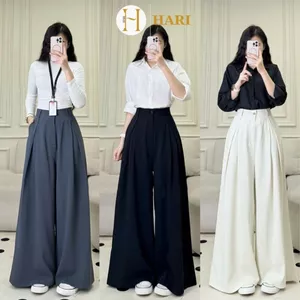 Quần Tây Nữ Hari Ống Rộng 38cm Xếp Ly Trước Cạp Cao Chất Gold Hàn Sang Trọng Đi Làm Đi Học