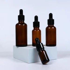Chai thủy tinh NÂU nắp bóp ĐEN 5ml - Lọ đựng serum, tinh dầu, chiết mỹ phẩm