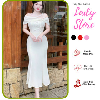 ON006 Đầm body đô lưới kết hoa đuôi cá thanh lịch [Váy Đầm dự Tiệc] Màu đen,đỏ,trắng,xanh,vàng,da