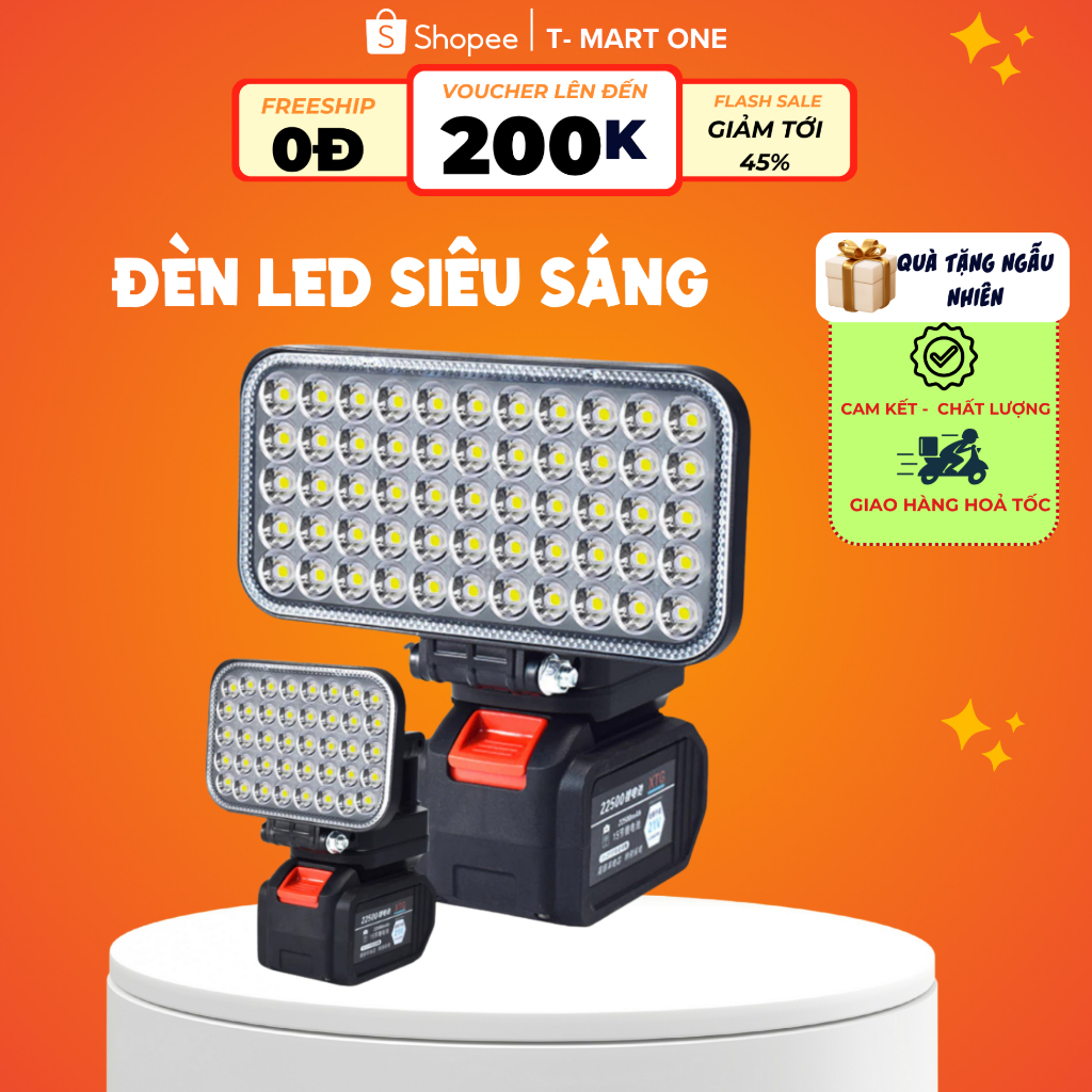 Đèn Pha LED Siêu Sáng Dùng Pin Phổ Thông, Công Suất 30W, Thiết Kế Bi ...