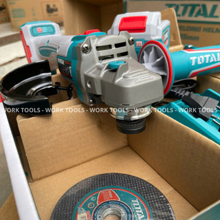 TOTAL Máy mài góc không chổi than cốt 100MM dùng pin 20V 900W - 1200W TAGLI21104 & TAGLI261021 & TAGLI2120232