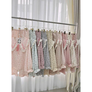 Bộ đũi vân mây tay dài quần dài phối cổ nhọn
