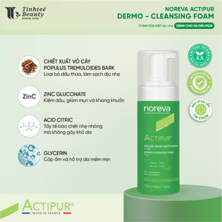 Bọt rửa mặt dành cho da dầu mụn nhạy cảm Noreva Actipur Dermo Cleansing Foam 150ml