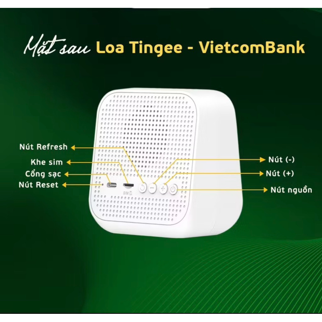 Loa Vietcom đọc thông báo giao dịch nhận tiền hàng ngày, về trực tiếp tài khoản I Chính hãng bảo hành 1 năm