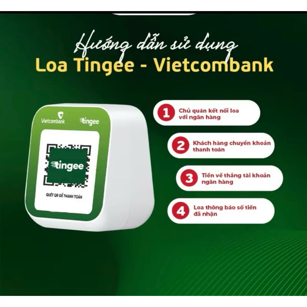 Loa Vietcom đọc thông báo giao dịch nhận tiền hàng ngày, về trực tiếp tài khoản I Chính hãng bảo hành 1 năm