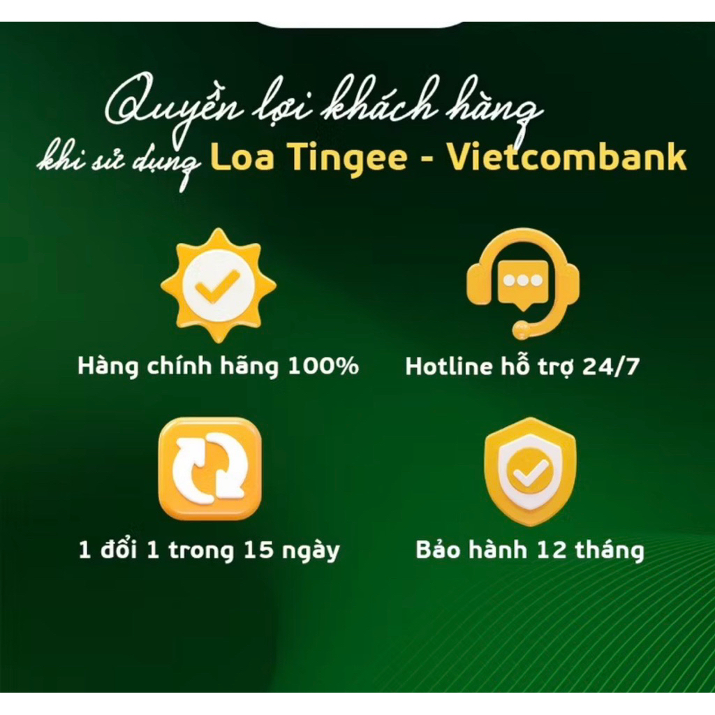 Loa Vietcom đọc thông báo giao dịch nhận tiền hàng ngày, về trực tiếp tài khoản I Chính hãng bảo hành 1 năm