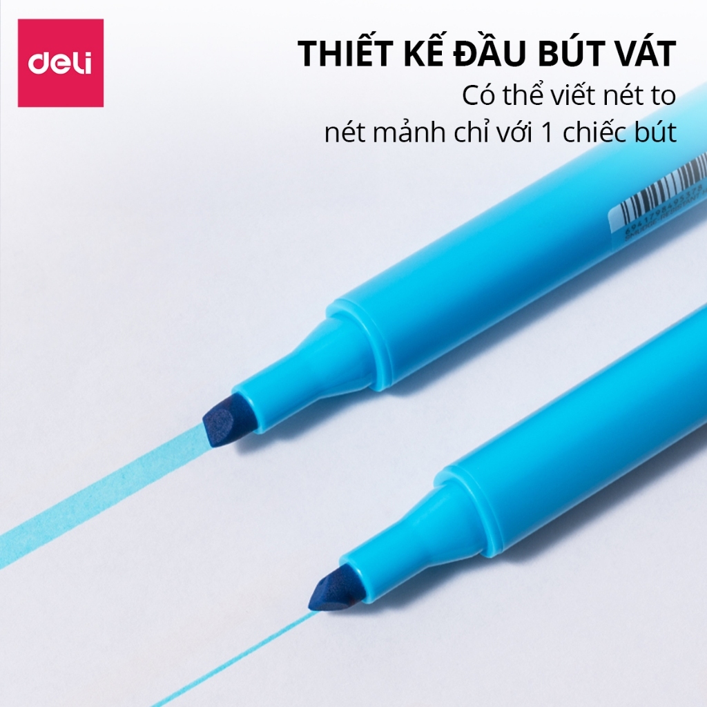 Bút Dạ Quang Deli - Bút Highlight Thân Tam Giác Tươi Sáng Bút Ghi Chú Nhiều Màu Tiện Lợi