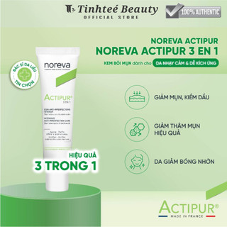 Kem bôi mụn giảm mụn kiềm dầu giảm bóng nhờn cho da dầu mụn Noreva Actipur 3 En 1 30ml