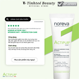 Kem bôi mụn giảm mụn kiềm dầu giảm bóng nhờn cho da dầu mụn Noreva Actipur 3 En 1 30ml