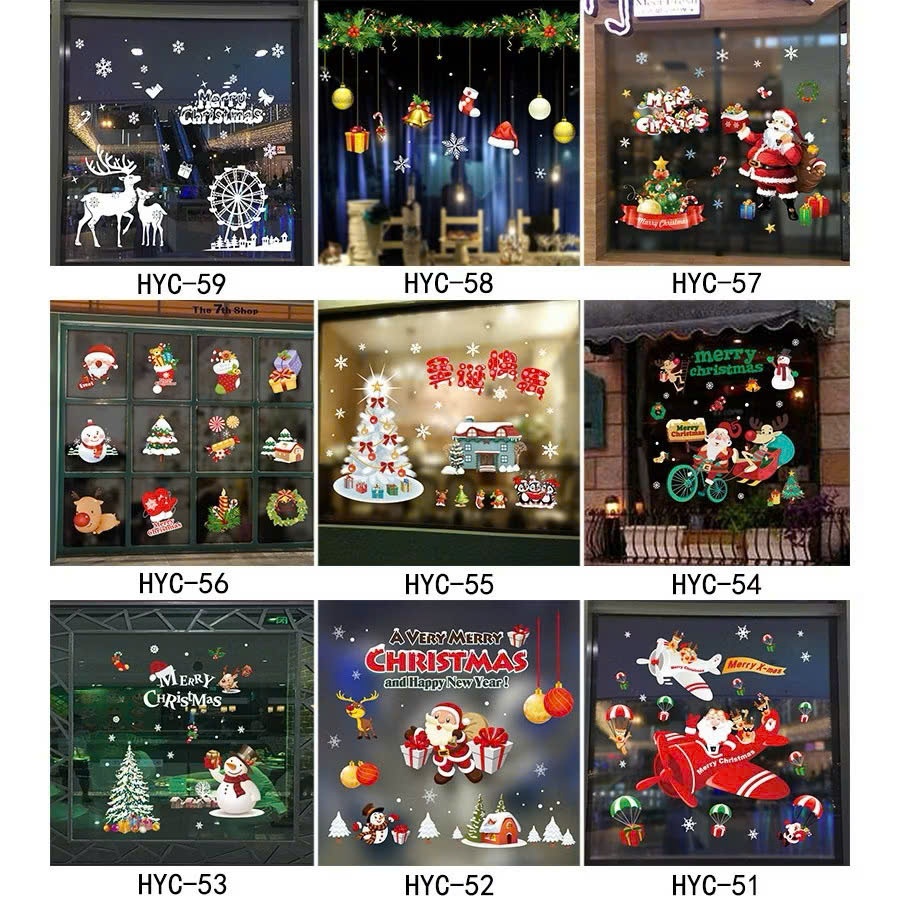 Decal tĩnh điện Giáng sinh dán lên cửa kính trang trí Noel đẹp