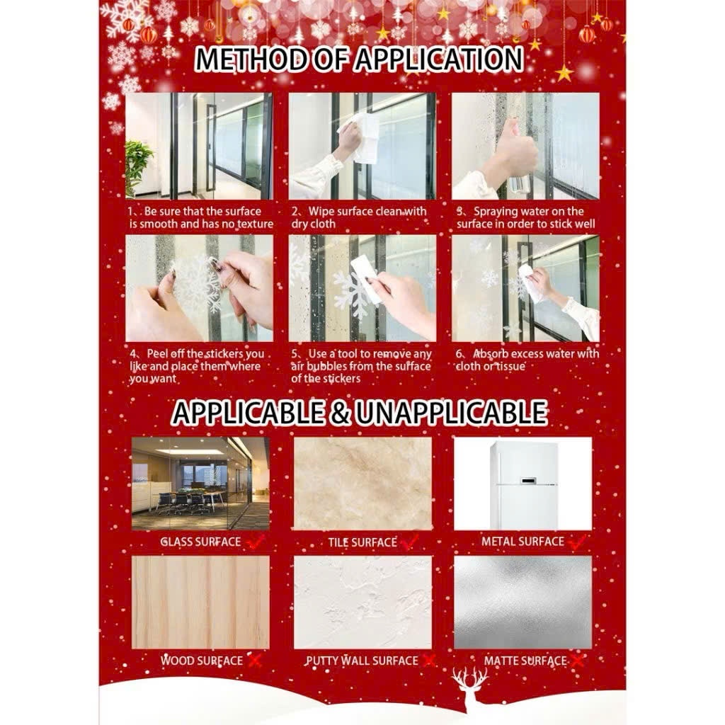 Decal tĩnh điện Giáng sinh dán lên cửa kính trang trí Noel đẹp