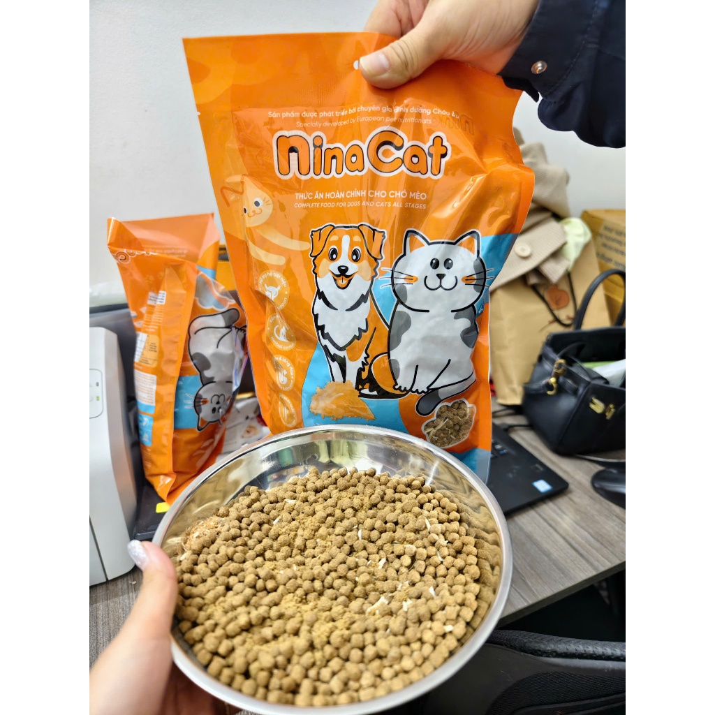 GIÁ HỦY DIỆT-Hạt cho chó mèo Nina Cat - túi cam HÀNG CHÍNH HÃNG